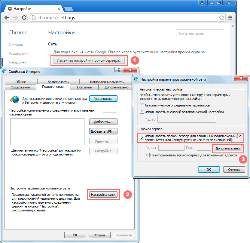 Настройка Google Chrome на использование прокси сервера